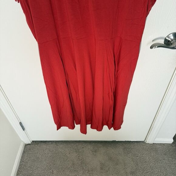 Betabrand Red Marilyn Red Knee Length Dress Stretch Comfort V Neck Casual 3X NWT - Picture 5 of 14